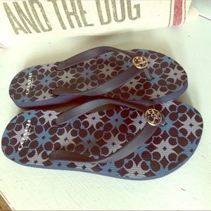 Authentic navy Coach flip flops
